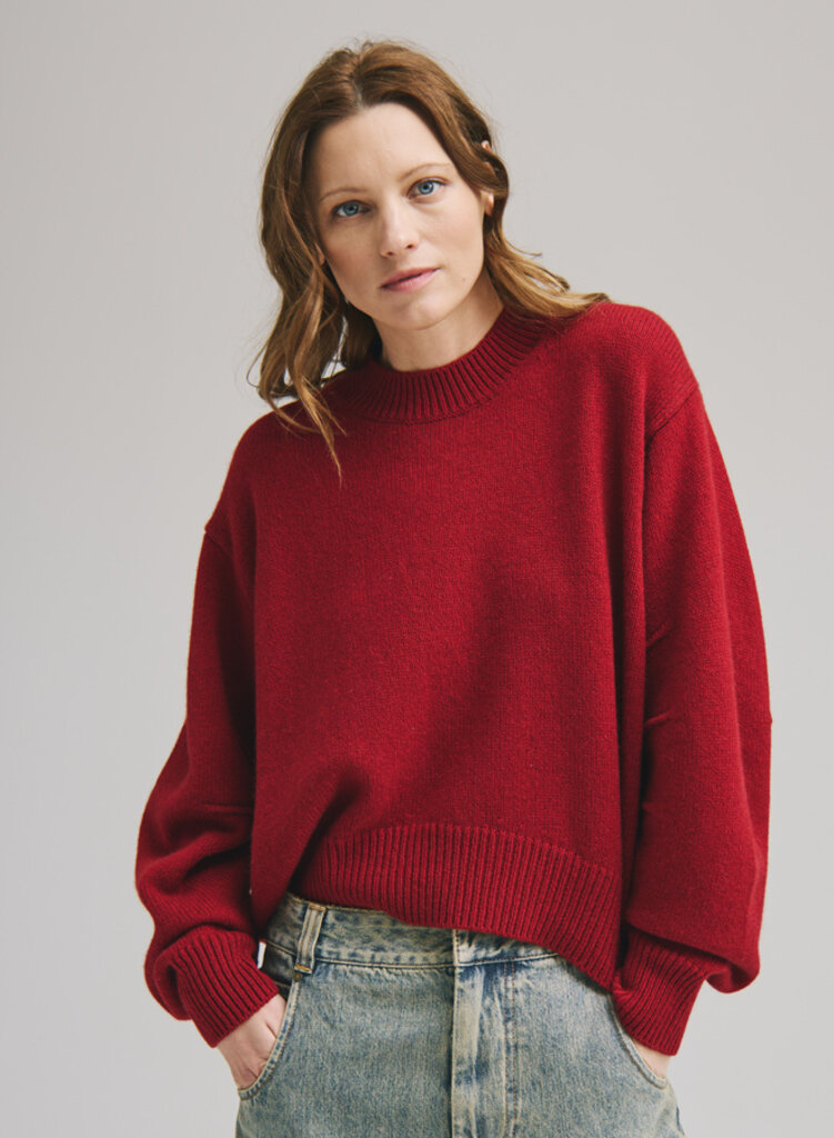Autumn Cashmere Autumn Cashmere Hi lo pleat sleeve crew RCP14357