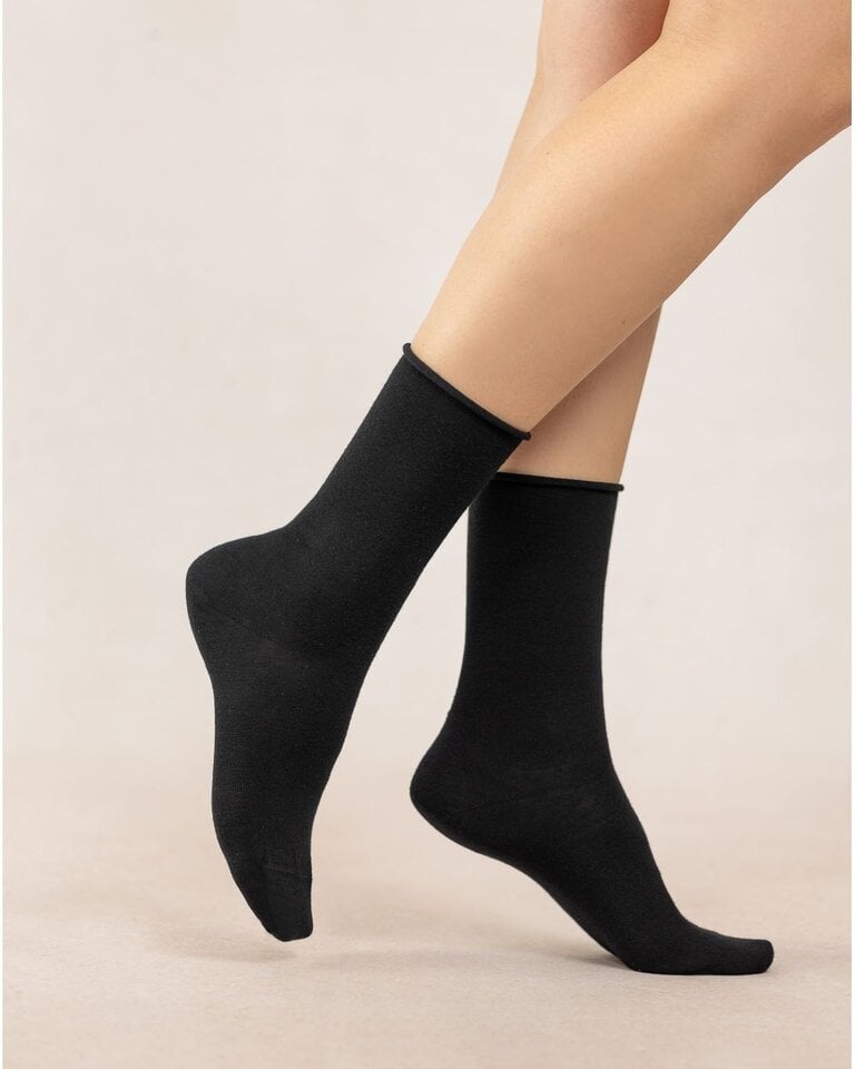 Bleu Foret Bleu Foret Solid colour wool/cotton sock 6700N