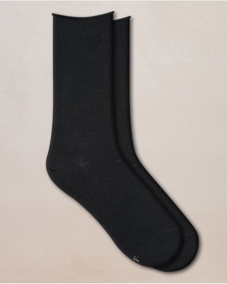 Bleu Foret Bleu Foret Solid colour wool/cotton sock 6700N