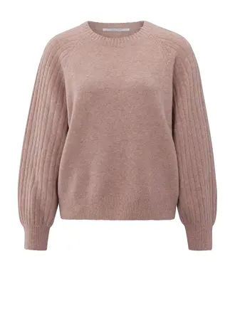Yaya Rib mixed sweater long sleeve