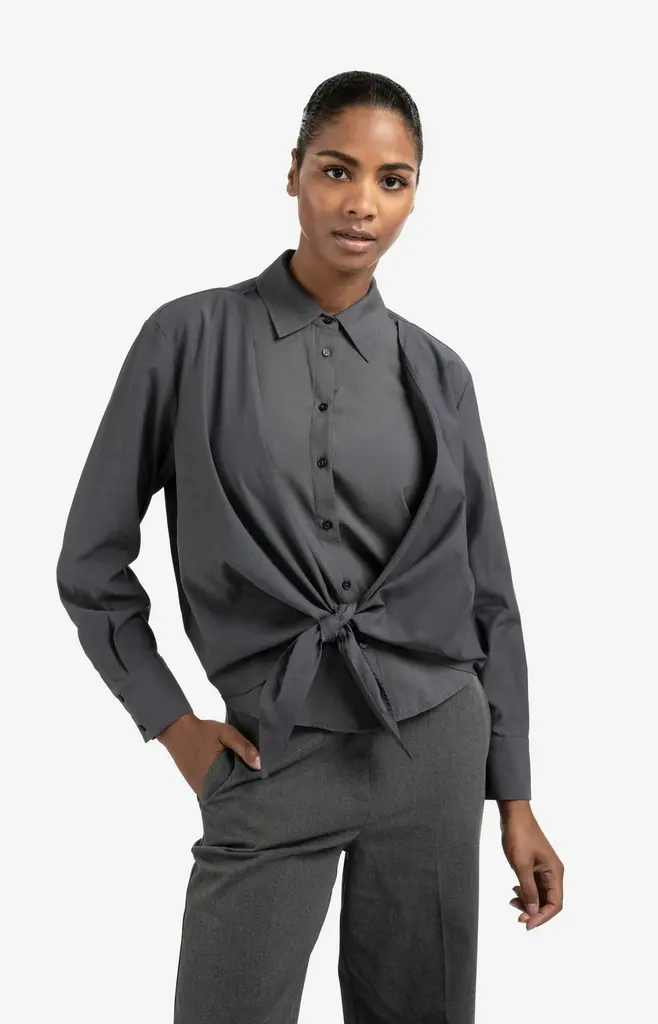 Yaya Yaya Layered blouse with knot 1201177