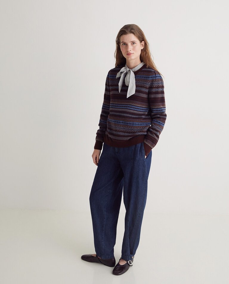 Yerse Yerse Jacquard balloon sleeve sweater 43517