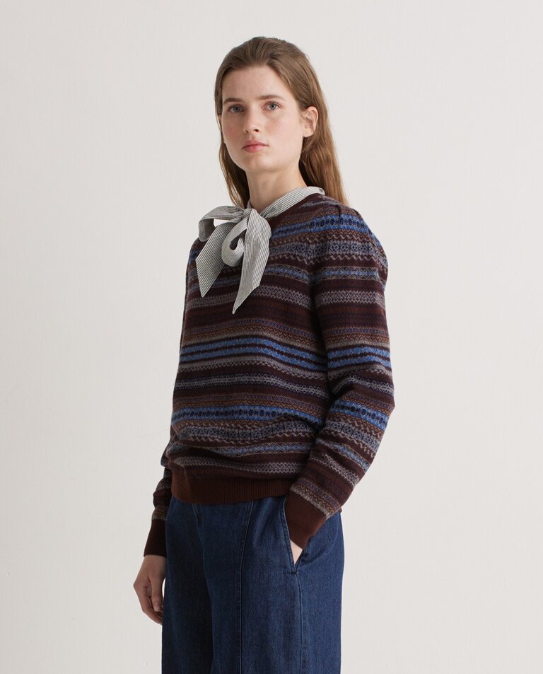 Yerse Yerse Jacquard balloon sleeve sweater 43517