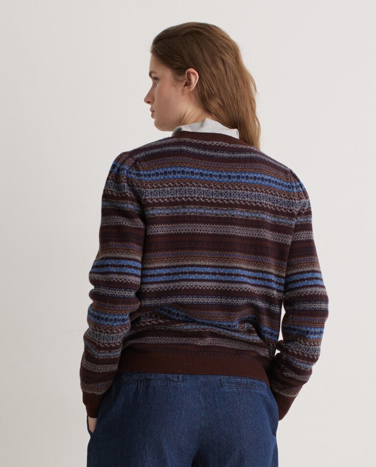 Yerse Yerse Jacquard balloon sleeve sweater 43517