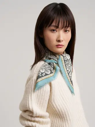 Echo Vintage floral dot wool bandana