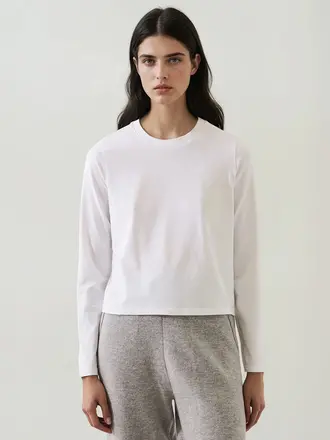 Patrick Assaraf LS iconic pima stretch baby tee