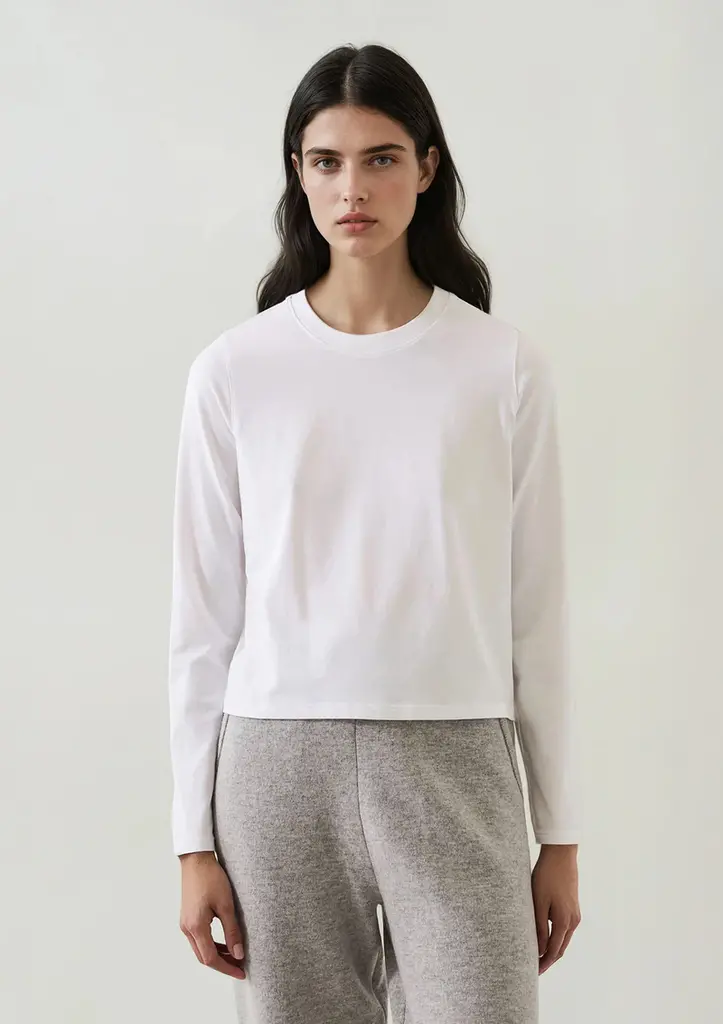 Patrick Assaraf Patrick Assaraf LS iconic pima stretch baby tee W95C07