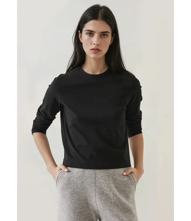 Patrick Assaraf LS iconic pima stretch baby tee