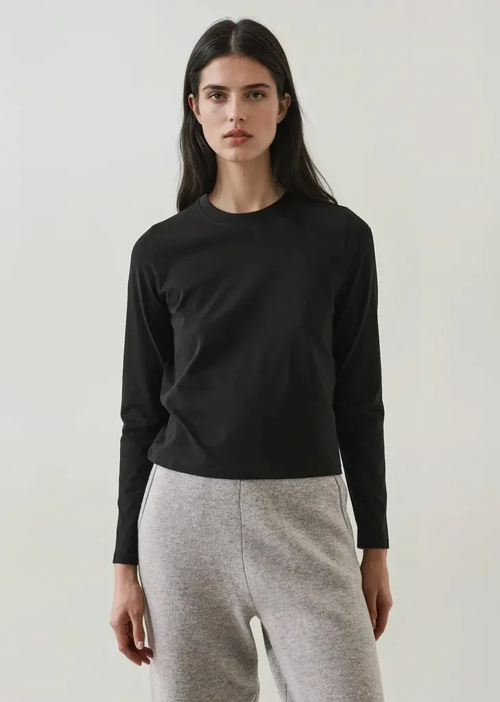 Patrick Assaraf Patrick Assaraf LS iconic pima stretch baby tee W95C07