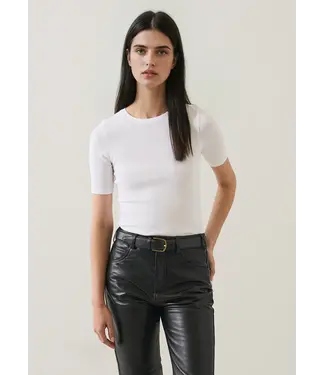 Patrick Assaraf SS cotton modal rib crew