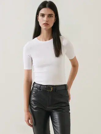 Patrick Assaraf SS cotton modal rib crew