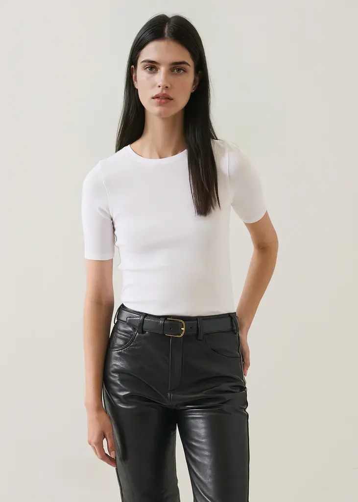 Patrick Assaraf Patrick Assaraf SS cotton modal rib crew W954M03X