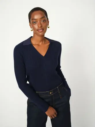 Mos Mosh Relena rib polo knit