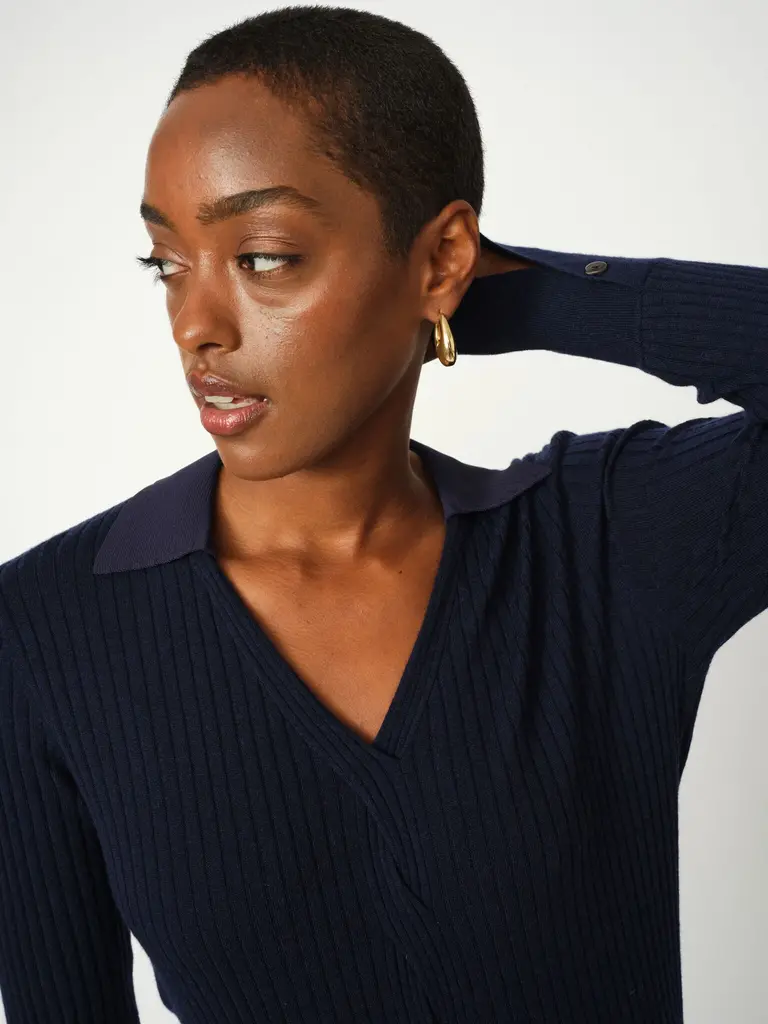 Mos Mosh Mos Mosh Relena rib polo knit 173080