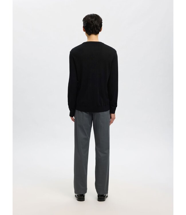 Selected Men's Tray ls knit merino crew