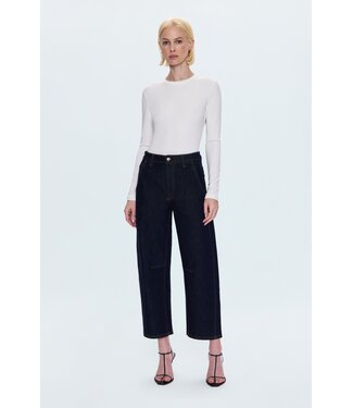 Pistola Beau seamed crescent raw jean