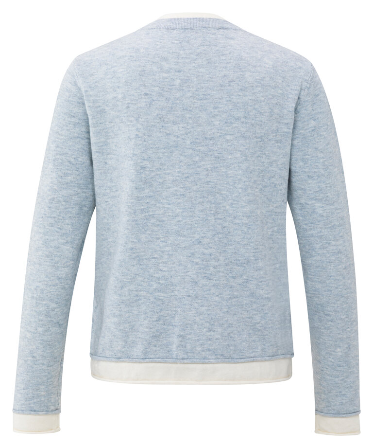 Yaya Yaya Double layer contrast colour sweater 1000512