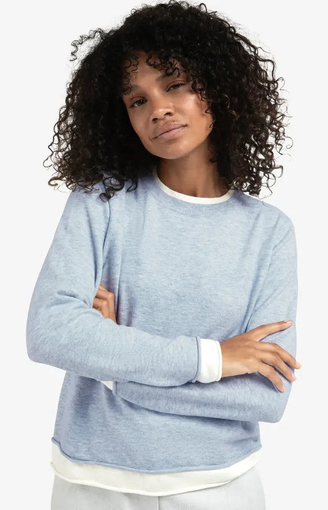 Yaya Yaya Double layer contrast colour sweater 1000512