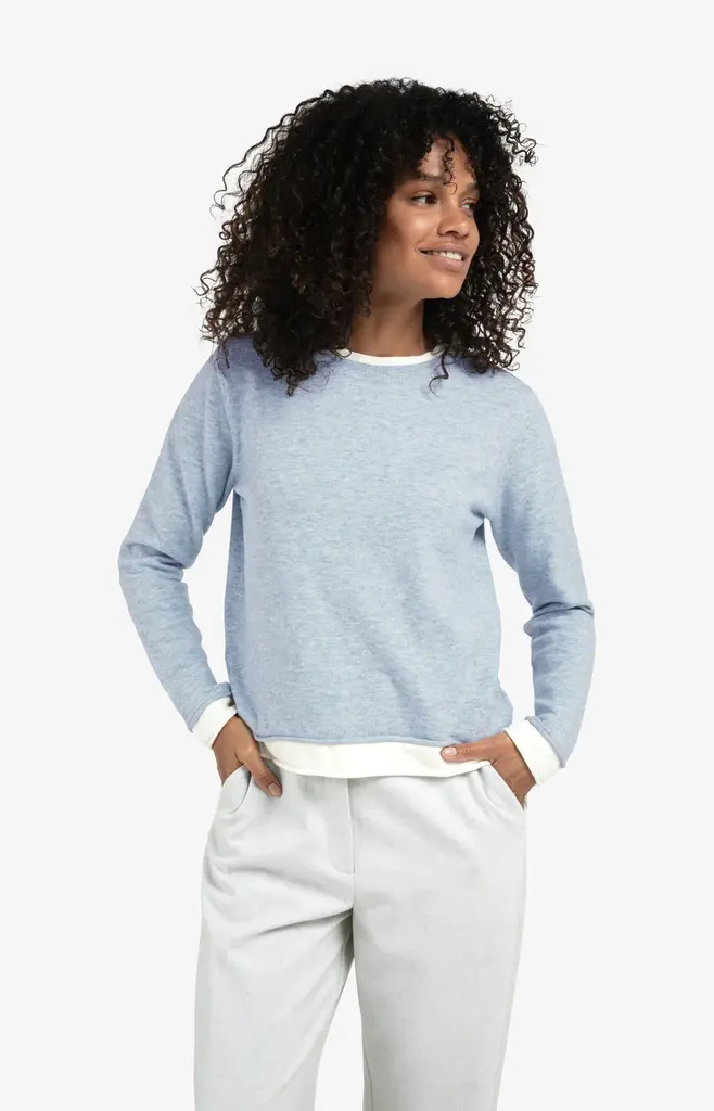 Yaya Yaya Double layer contrast colour sweater 1000512