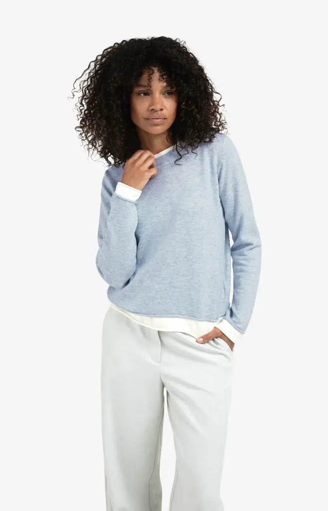 Yaya Yaya Double layer contrast colour sweater 1000512