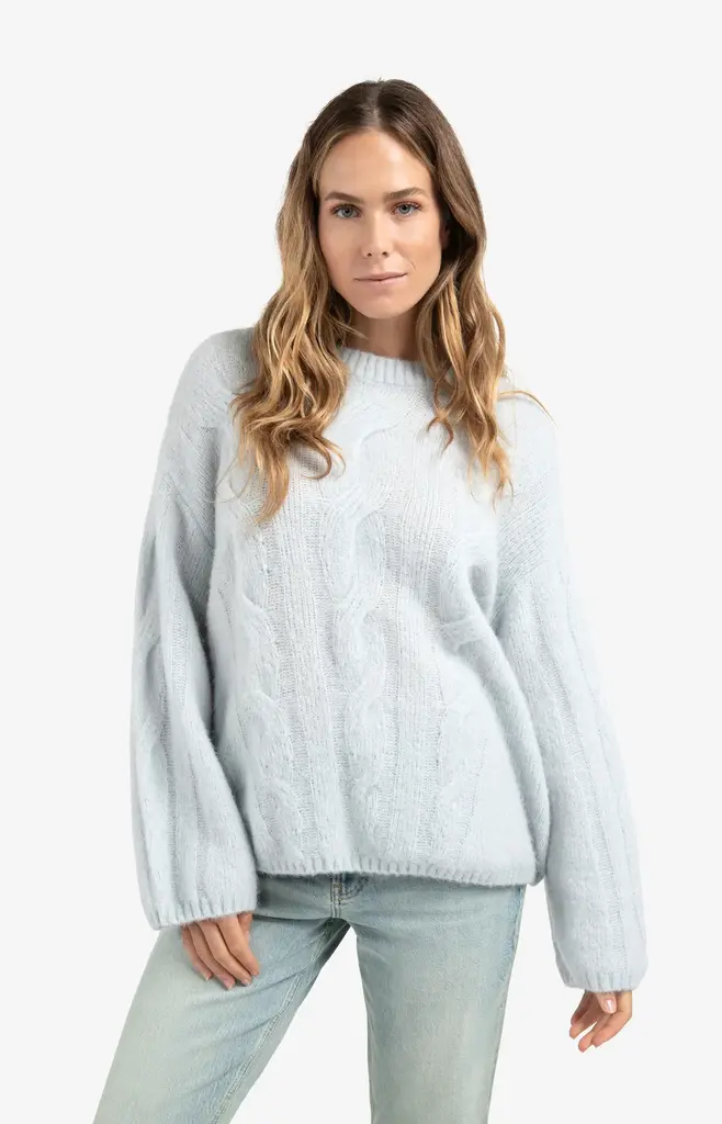 Yaya Yaya Cable round neck sweater 1000520
