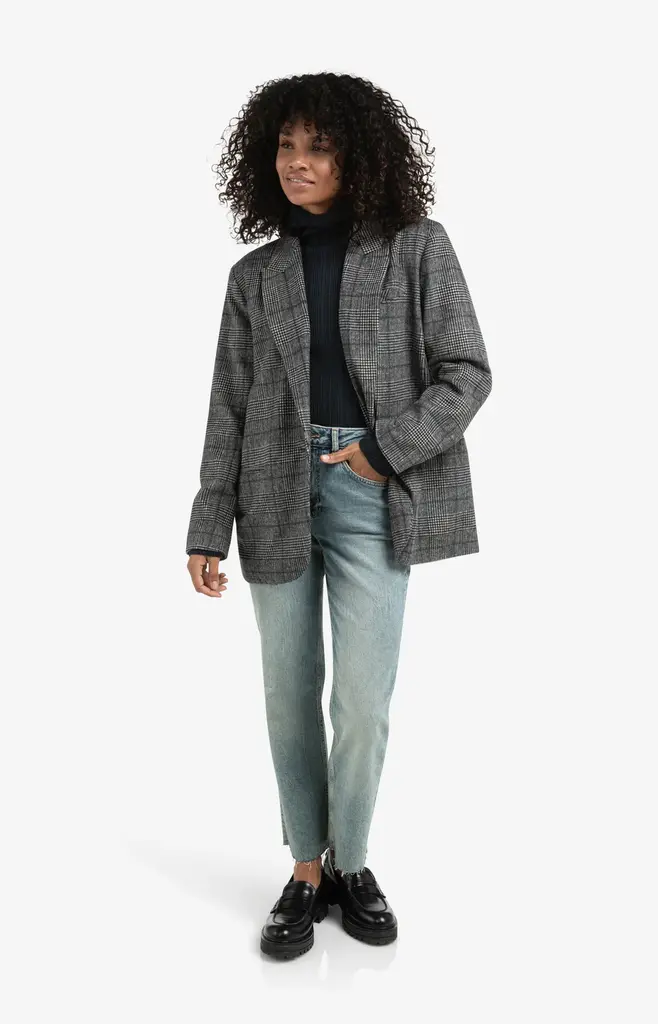 Yaya Yaya Woven oversized checked blazer 1501074