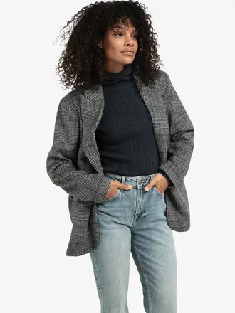 Yaya Woven oversized checked blazer