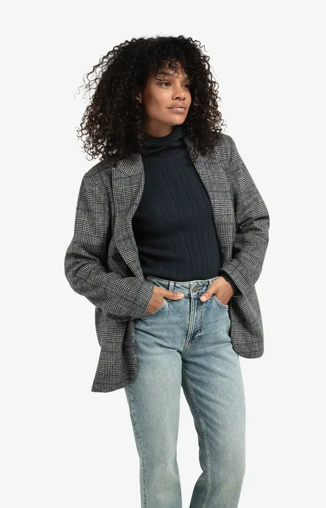 Yaya Yaya Woven oversized checked blazer 1501074