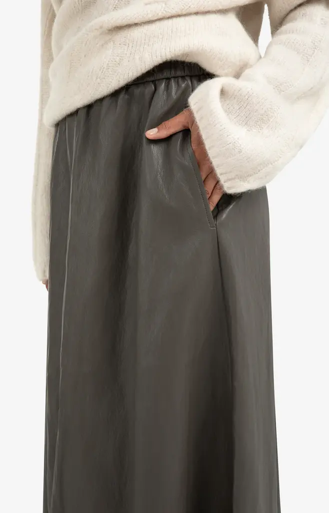 Yaya Yaya Faux leather aline mid skirt 1409085