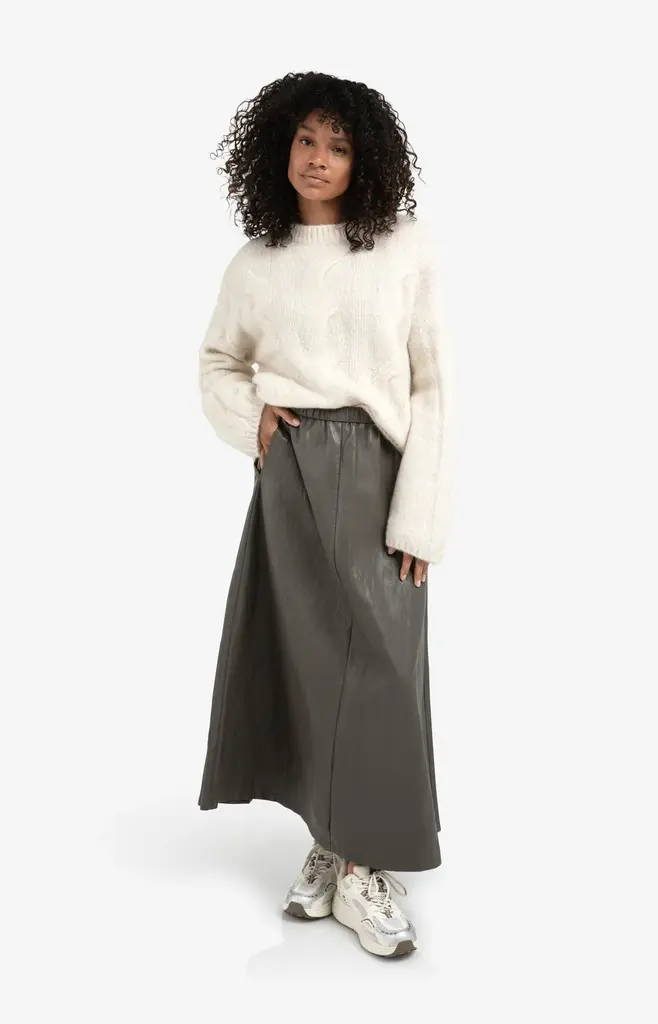 Yaya Yaya Faux leather aline mid skirt 1409085