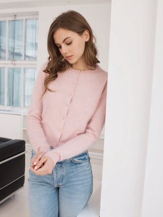 Autumn Cashmere L/S brushed cashmere cardigan