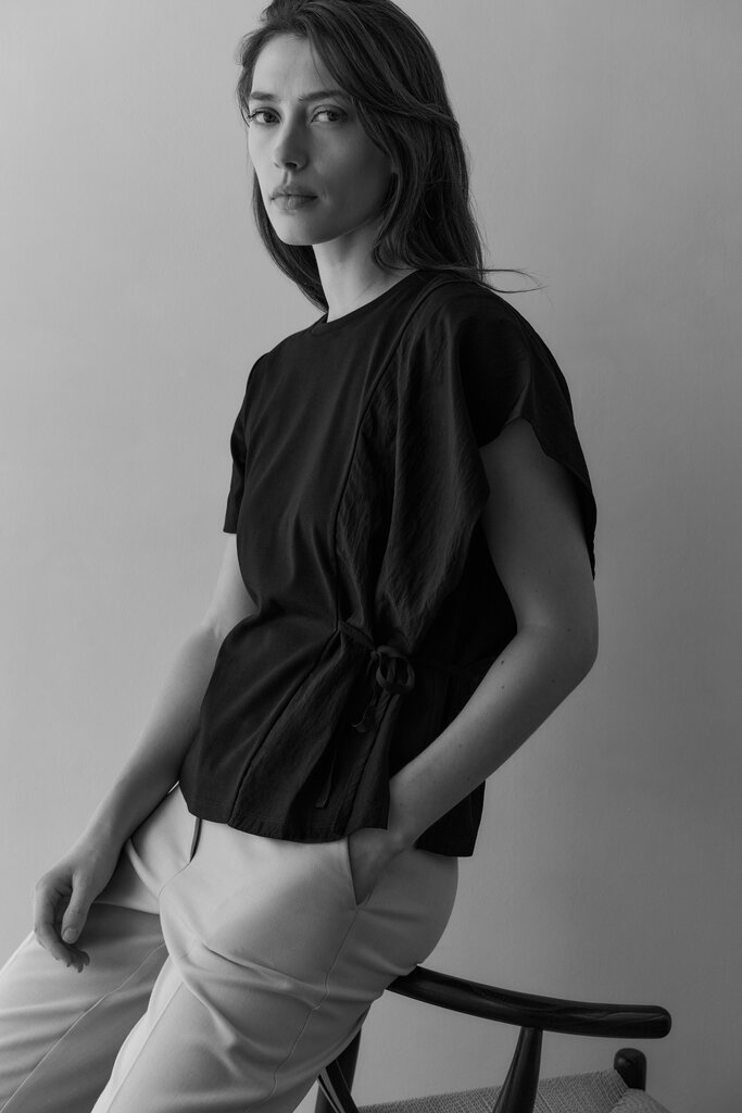 Yaya Yaya Mixed fabric top w/cord 1709335