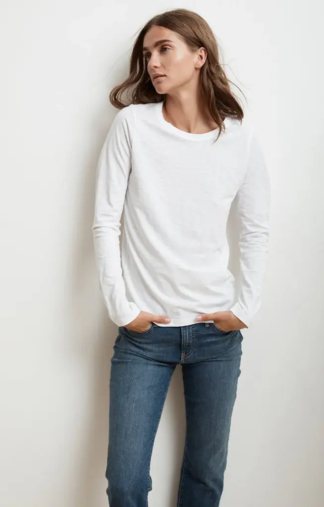 Velvet Velvet Liz l/s crew neck city slub tee