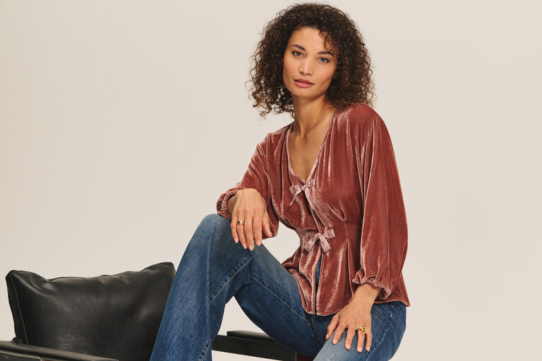 Velvet Velvet Elida velvet & satin top