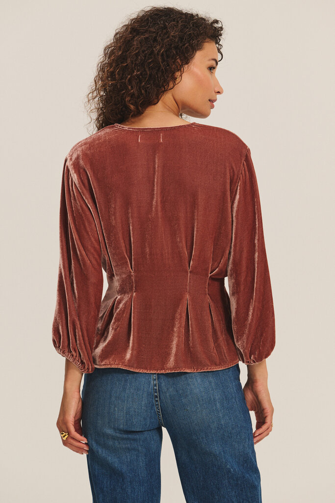 Velvet Velvet Elida velvet & satin top