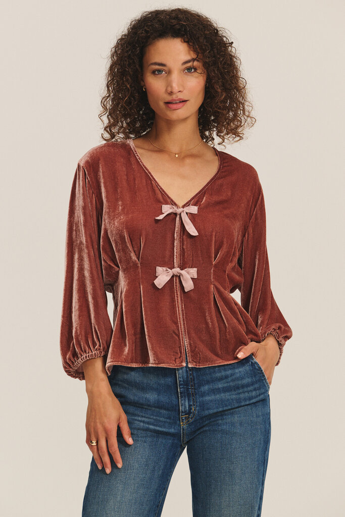 Velvet Velvet Elida velvet & satin top