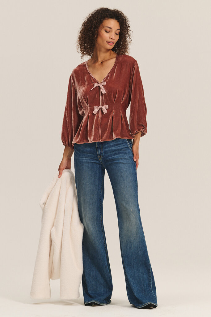 Velvet Velvet Elida velvet & satin top