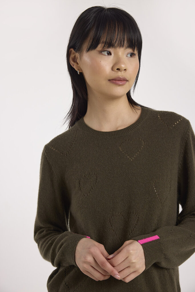 Brodie Brodie Hilda heart pointelle crew sweater 1025-B-021