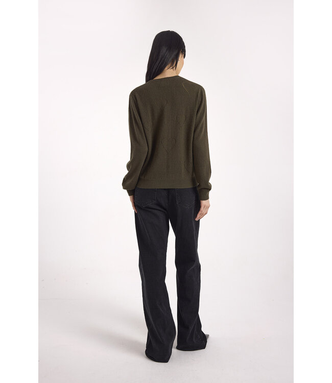 Brodie Hilda heart pointelle crew sweater