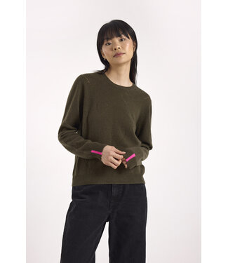 Brodie Hilda heart pointelle crew sweater