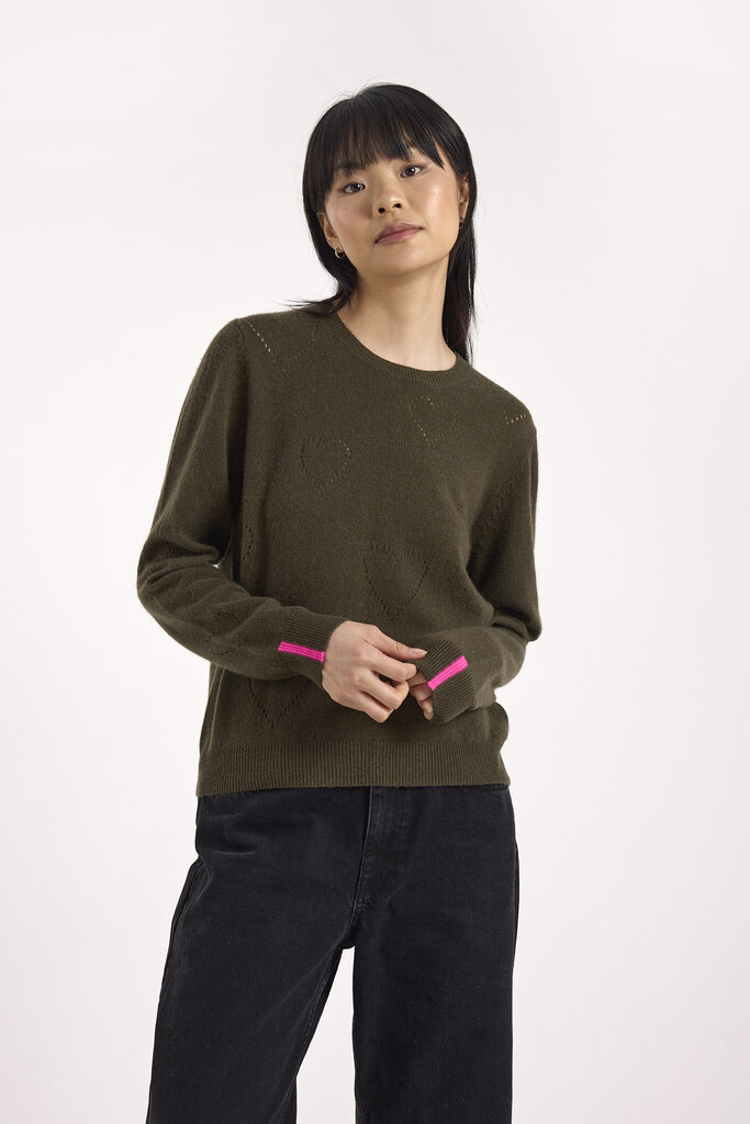 Brodie Brodie Hilda heart pointelle crew sweater 1025-B-021