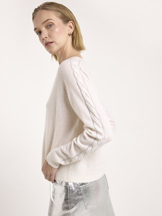 Brodie Crystal cable sleeve sweater