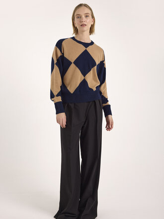 Brodie Avery argyle crew sweater