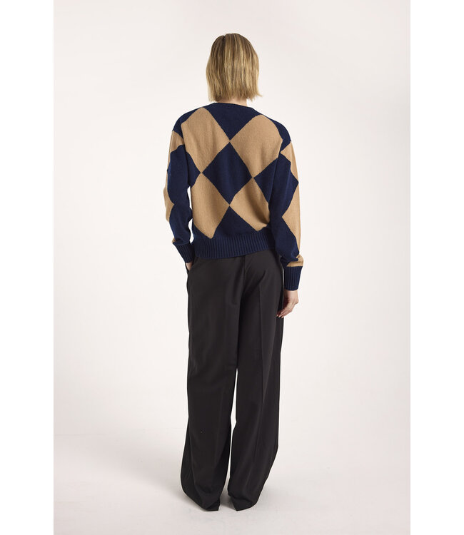 Brodie Avery argyle crew sweater