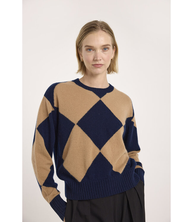 Brodie Avery argyle crew sweater