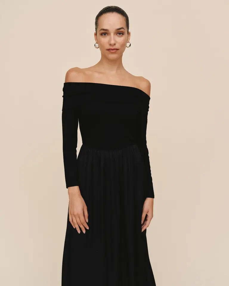 Bella Dahl Bella Dahl Bracelet length off shoulder dress B6922-722-302