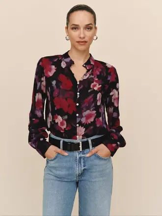 Bella Dahl Shirred button up blouse