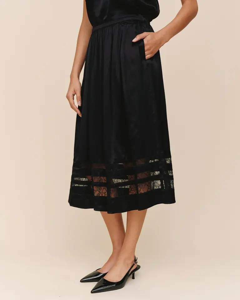 Bella Dahl Bella Dahl Midi skirt w/lace trim B3220-F73-300
