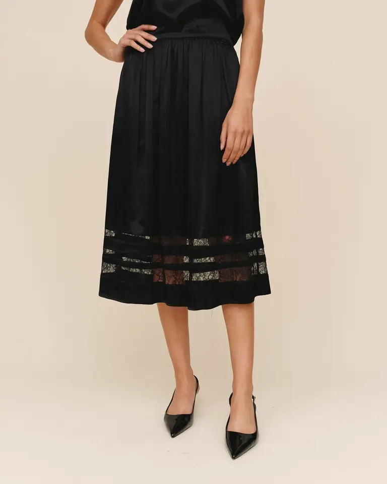 Bella Dahl Bella Dahl Midi skirt w/lace trim B3220-F73-300