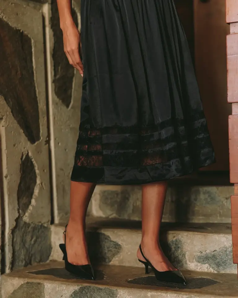 Bella Dahl Bella Dahl Midi skirt w/lace trim B3220-F73-300